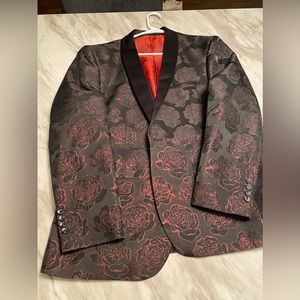 Rose pedal print blazer coat